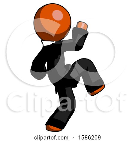 Orange Clergy Man Kick Pose Start by Leo Blanchette