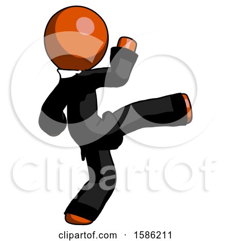 Orange Clergy Man Kick Pose by Leo Blanchette