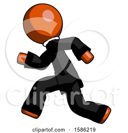 Orange Clergy Man Running Fast Left by Leo Blanchette