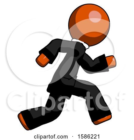 Orange Clergy Man Running Fast Right by Leo Blanchette