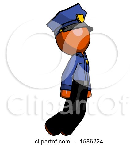 Orange Police Man Floating Through Air Right by Leo Blanchette