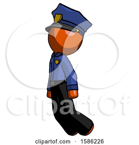 Orange Police Man Floating Through Air Left by Leo Blanchette