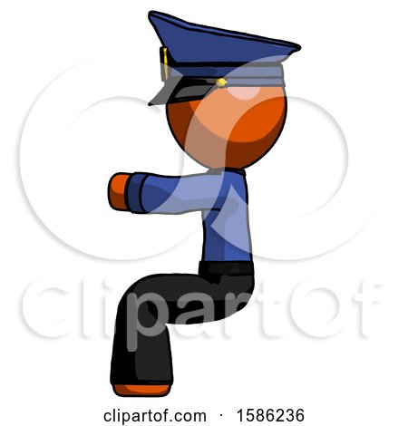 Orange Police Man Sitting or Driving Position by Leo Blanchette