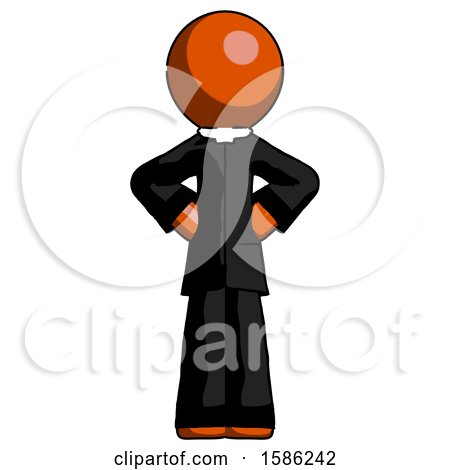 Orange Clergy Man Hands on Hips by Leo Blanchette