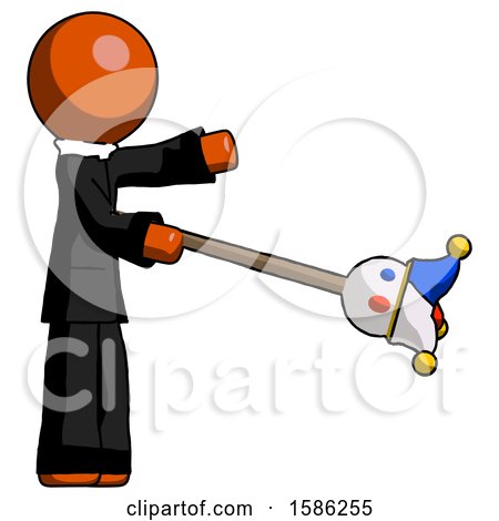 Orange Clergy Man Holding Jesterstaff - I Dub Thee Foolish Concept by Leo Blanchette