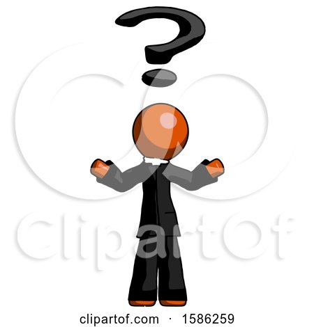 Orange Clergy Man with Question Mark Above Head, Confused by Leo Blanchette