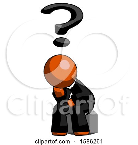 Orange Clergy Man Thinker Question Mark Concept by Leo Blanchette