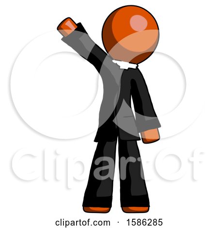 Orange Clergy Man Waving Emphatically with Right Arm by Leo Blanchette