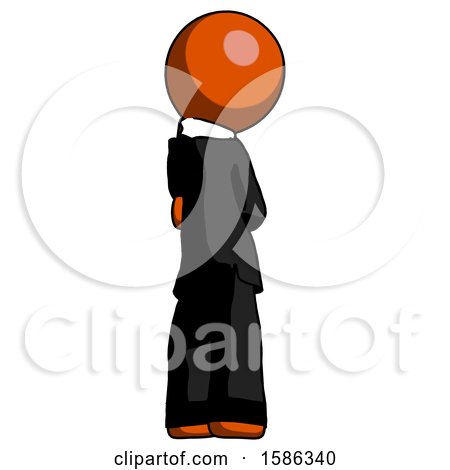 Orange Clergy Man Thinking, Wondering, or Pondering Rear View by Leo Blanchette