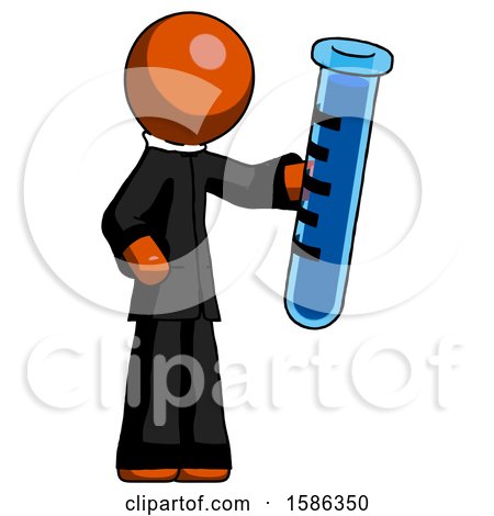 Orange Clergy Man Holding Large Test Tube by Leo Blanchette