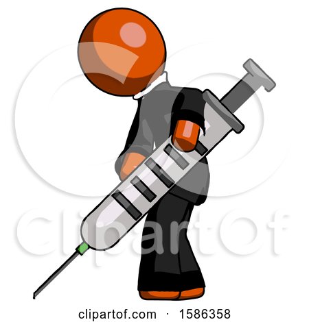 Orange Clergy Man Using Syringe Giving Injection by Leo Blanchette