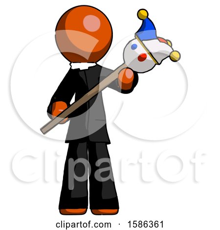Orange Clergy Man Holding Jester Diagonally by Leo Blanchette