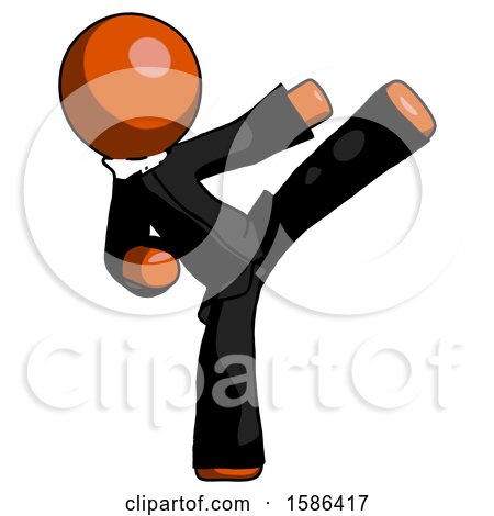 Orange Clergy Man Ninja Kick Right by Leo Blanchette
