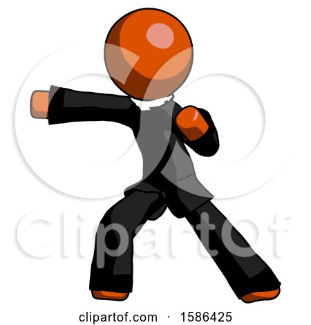 Orange Clergy Man Martial Arts Punch Left by Leo Blanchette