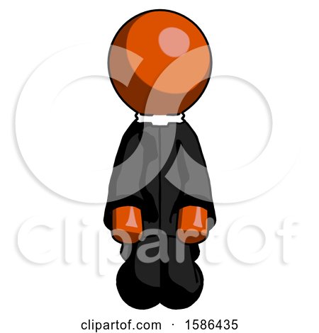 Orange Clergy Man Kneeling Front Pose by Leo Blanchette