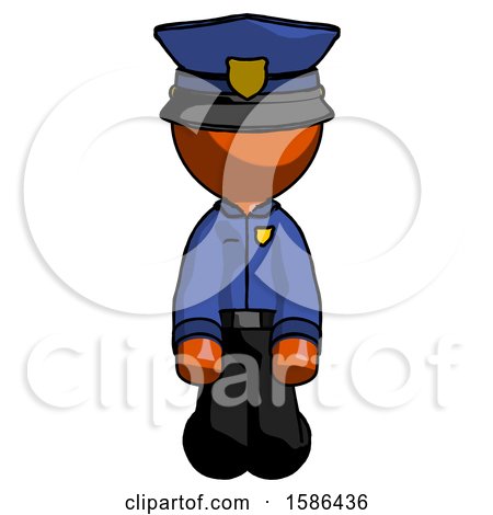 Orange Police Man Kneeling Front Pose by Leo Blanchette