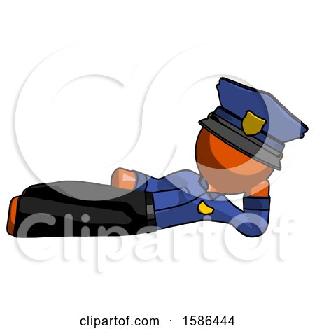 Orange Police Man Reclined on Side by Leo Blanchette
