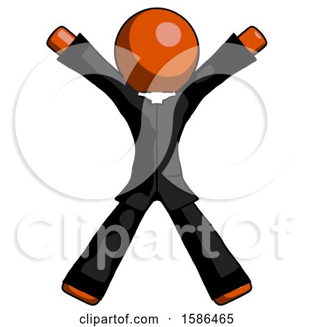 Orange Clergy Man Jumping or Flailing by Leo Blanchette