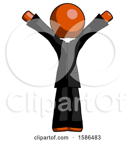 Orange Clergy Man with Arms out Joyfully by Leo Blanchette
