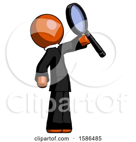 Orange Clergy Man Inspecting with Large Magnifying Glass Facing up by Leo Blanchette