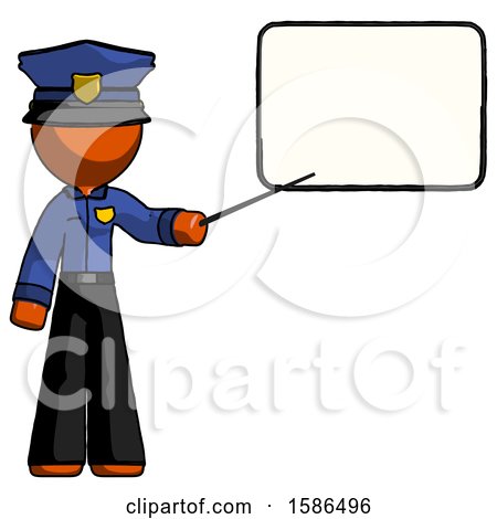 Orange Police Man Giving Presentation in Front of Dry-erase Board by Leo Blanchette