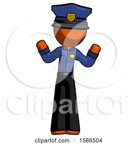 Orange Police Man Shrugging Confused by Leo Blanchette