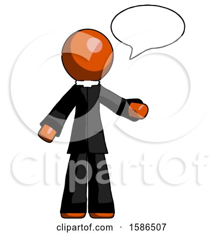 Orange Clergy Man with Word Bubble Talking Chat Icon by Leo Blanchette