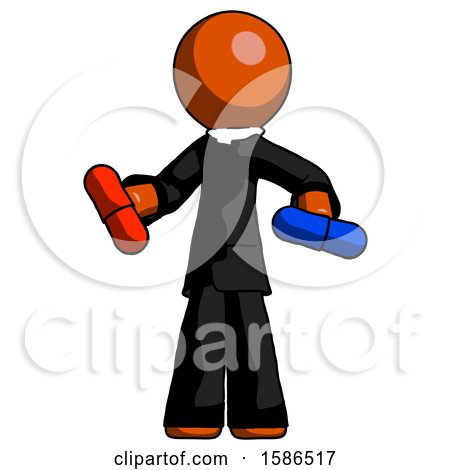 Orange Clergy Man Red Pill or Blue Pill Concept by Leo Blanchette