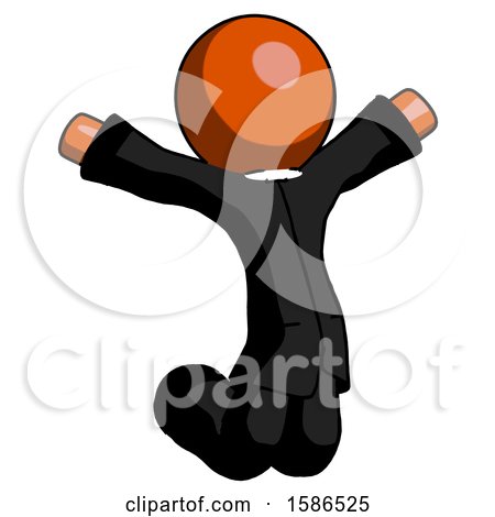 Orange Clergy Man Jumping or Kneeling with Gladness by Leo Blanchette