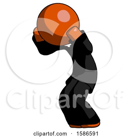 Orange Clergy Man with Headache or Covering Ears Turned to His Left by Leo Blanchette