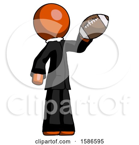 Orange Clergy Man Holding Football up by Leo Blanchette