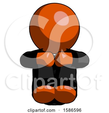 Orange Clergy Man Sitting with Head down Facing Forward by Leo Blanchette