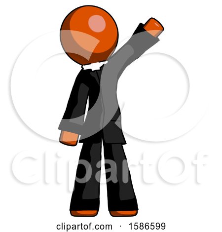 Orange Clergy Man Waving Emphatically with Left Arm by Leo Blanchette