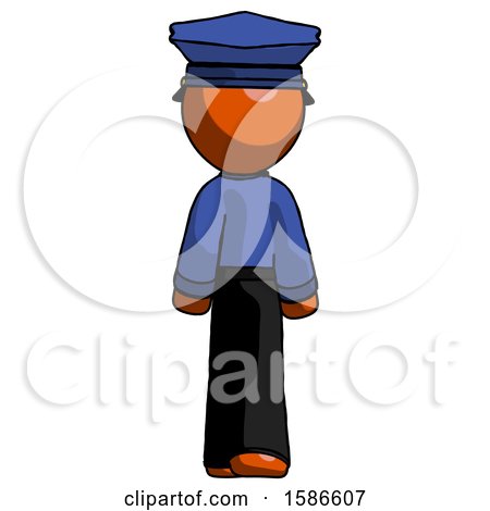 Orange Police Man Walking Away, Back View by Leo Blanchette