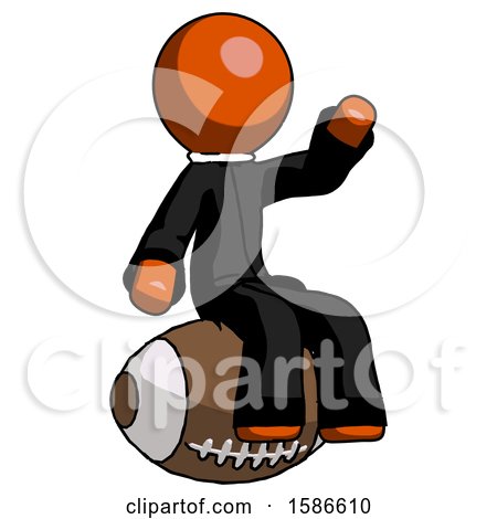 Orange Clergy Man Sitting on Giant Football by Leo Blanchette