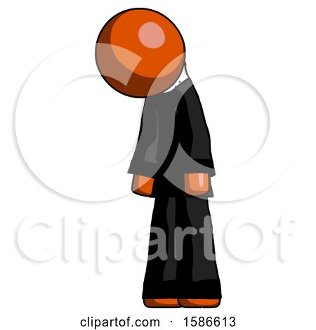 Orange Clergy Man Depressed with Head down Turned Left by Leo Blanchette
