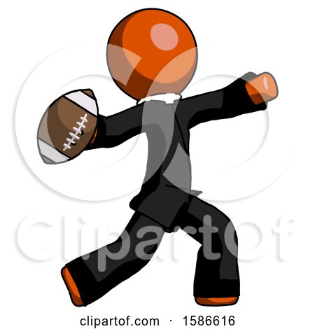 Orange Clergy Man Throwing Football by Leo Blanchette