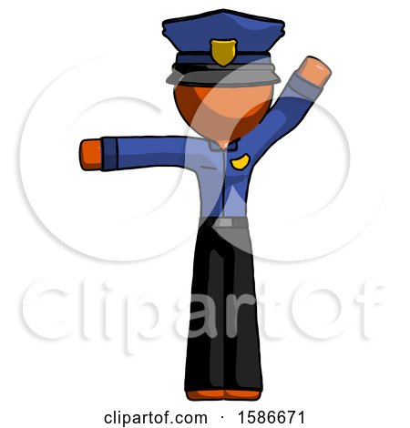 Orange Police Man Directing Traffic Left by Leo Blanchette