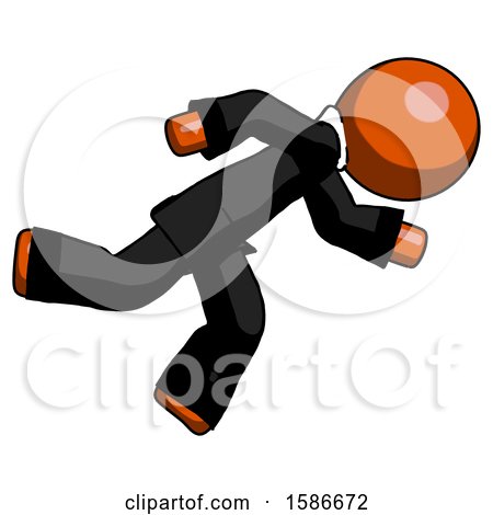 Orange Clergy Man Running While Falling down by Leo Blanchette