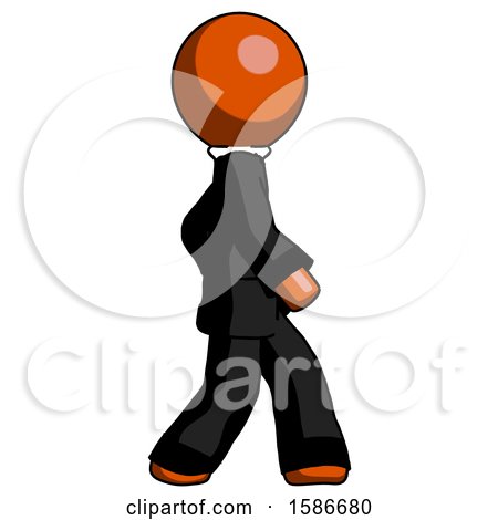 Orange Clergy Man Walking Right Side View by Leo Blanchette