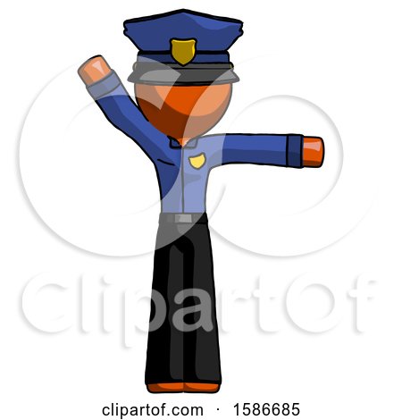 Orange Police Man Directing Traffic Right by Leo Blanchette