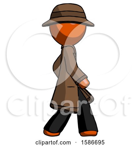 Orange Detective Man Walking Right Side View by Leo Blanchette
