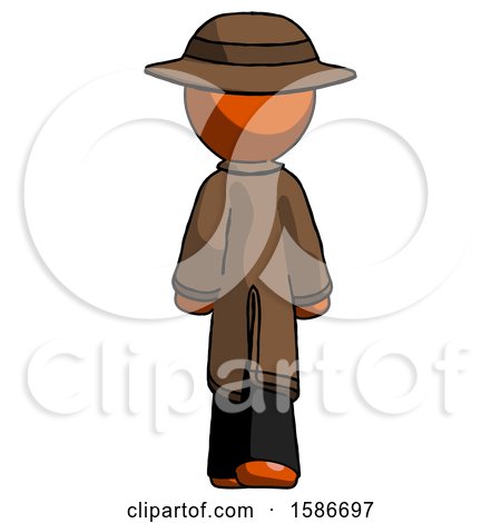 Orange Detective Man Walking Away, Back View by Leo Blanchette