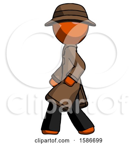 Orange Detective Man Walking Left Side View by Leo Blanchette