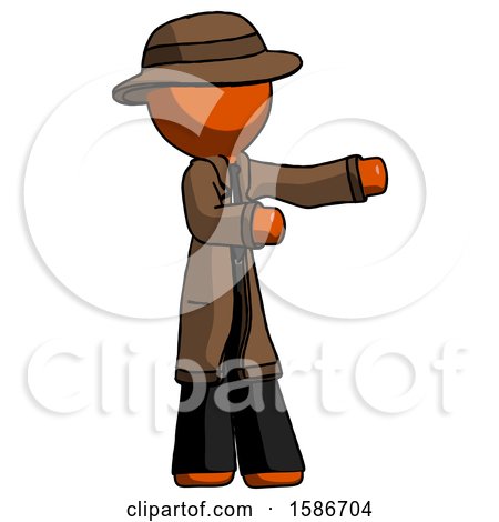 Orange Detective Man Presenting Something to His Left by Leo Blanchette