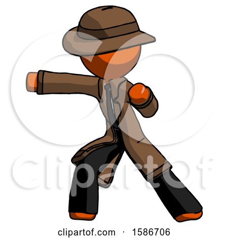 Orange Detective Man Martial Arts Punch Left by Leo Blanchette