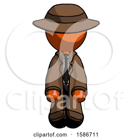 Orange Detective Man Kneeling Front Pose by Leo Blanchette