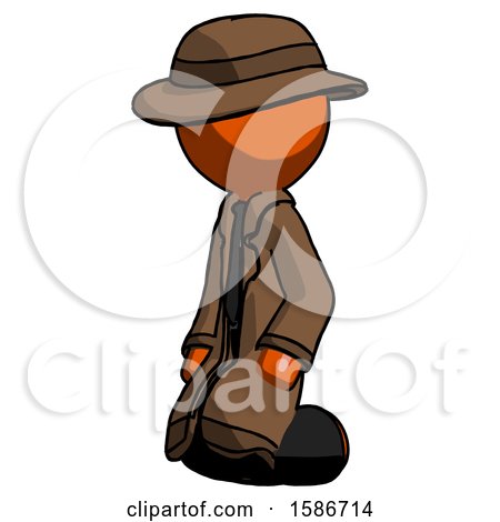 Orange Detective Man Kneeling Angle View Left by Leo Blanchette