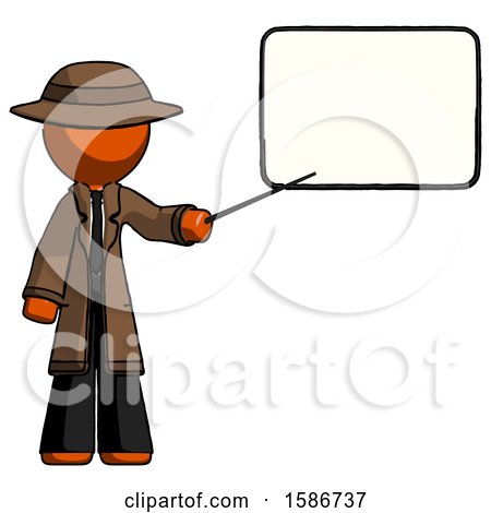 Orange Detective Man Giving Presentation in Front of Dry-erase Board by Leo Blanchette