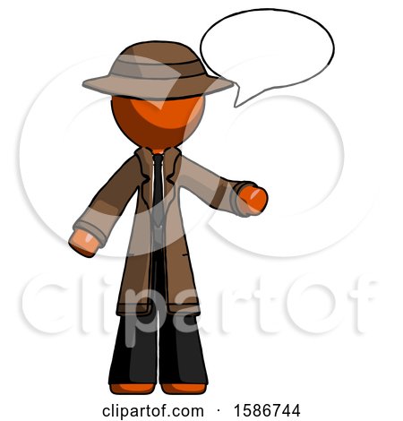 Orange Detective Man with Word Bubble Talking Chat Icon by Leo Blanchette